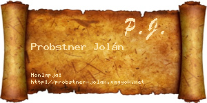 Probstner Jolán névjegykártya